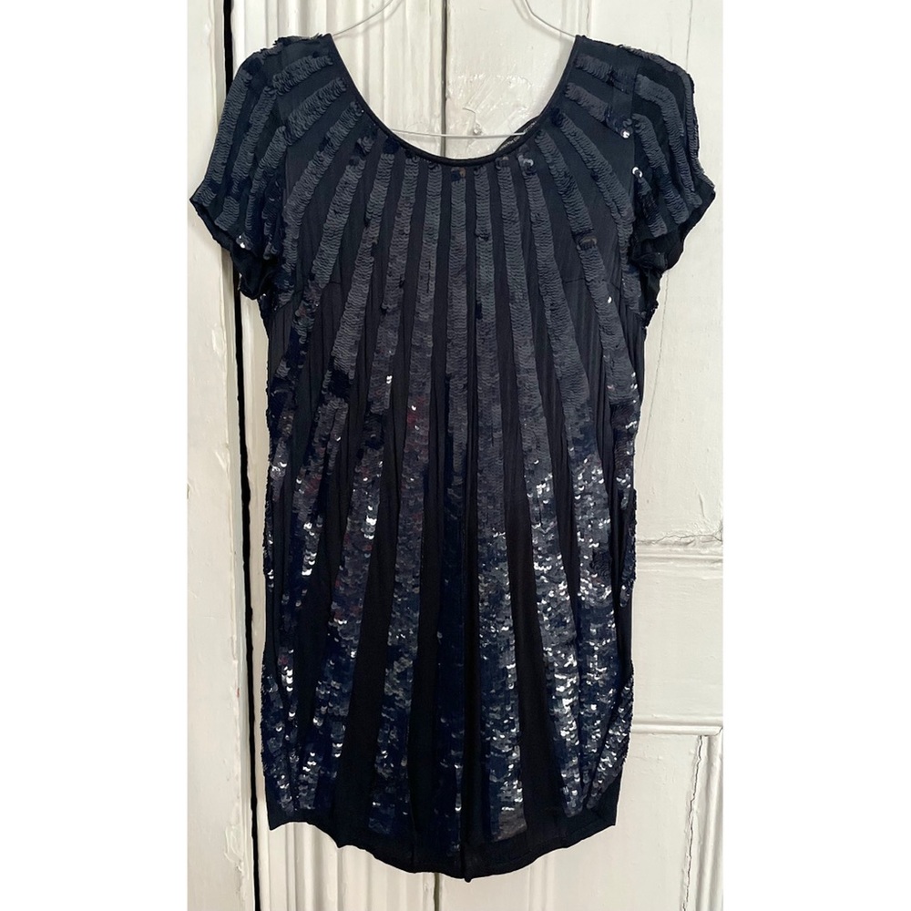 French Connection Navy Sequined Mini Dress
